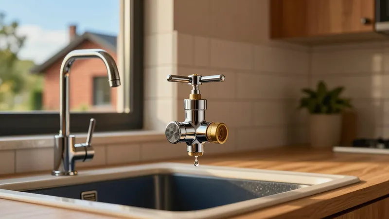 Wasserleitung und Absperrventil unter einem Waschbecken mit Tropfen, das unterschätzte Risiko Leitungswasserschaden.